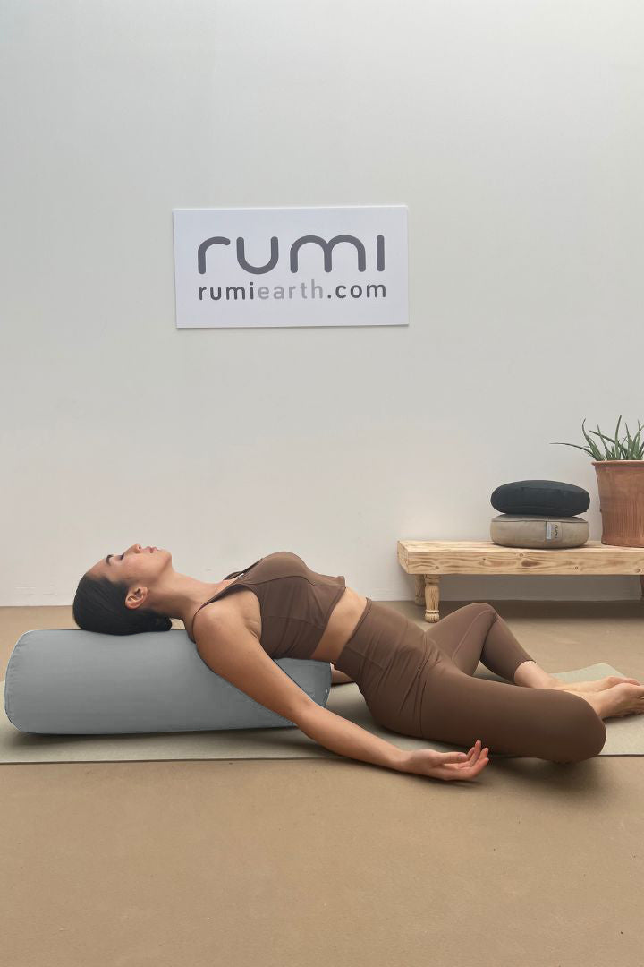 Cotton Yoga Bolster – Round - Stone