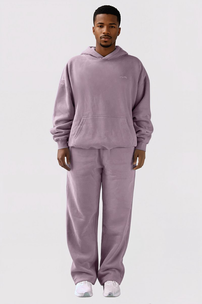 U Moon Dento Sweatshirt Oversize Fleece + Hoodie - Plum Light