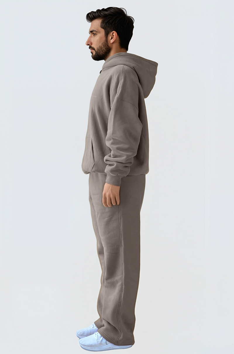 U Moon Sweatpants Relaxed Open Fleece - Camel