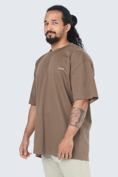 M Moon Tee Oversized Heavy -  Wood