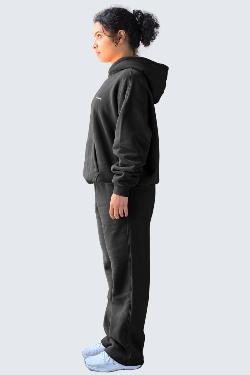 U Moon Sweatpants Relaxed Open Fleece - Black