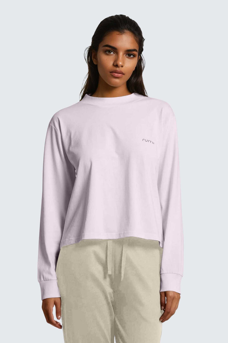 W Moon Tee Mock-Neck Long-Sleeve - Orchid