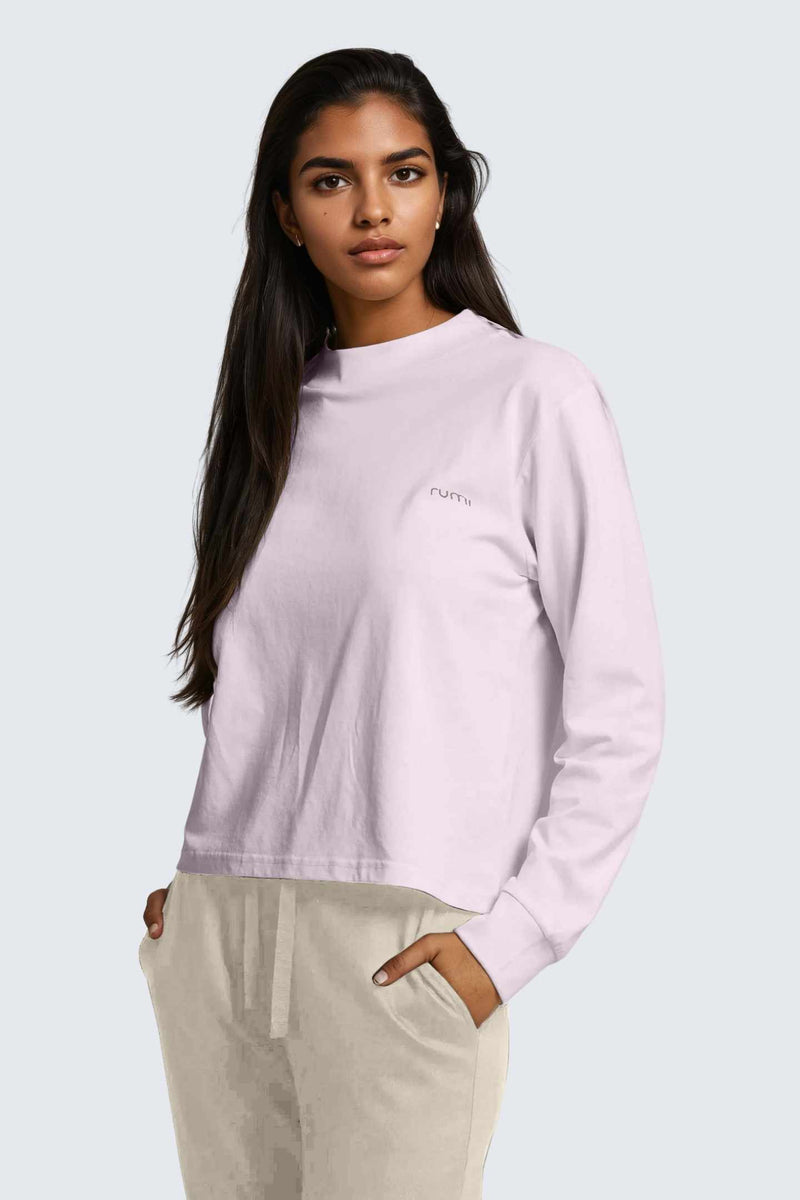 W Moon Tee Mock-Neck Long-Sleeve - Orchid