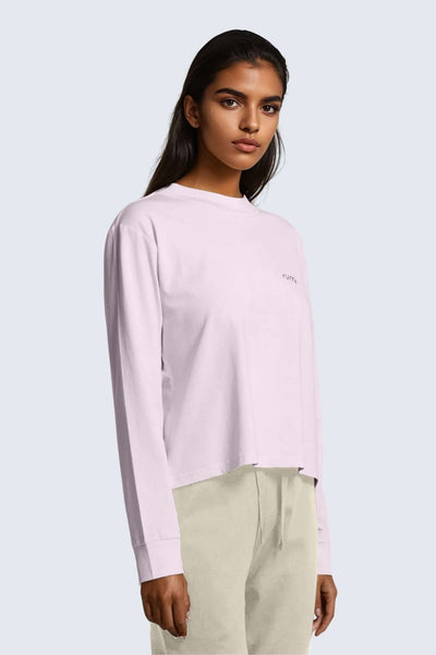 W Moon Tee Mock-Neck Long-Sleeve - Orchid