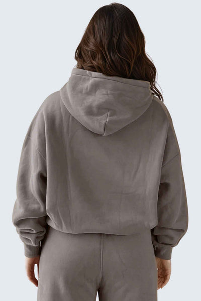 WU Moon Dento Sweatshirt Oversize Fleece + Hoodie - Camel