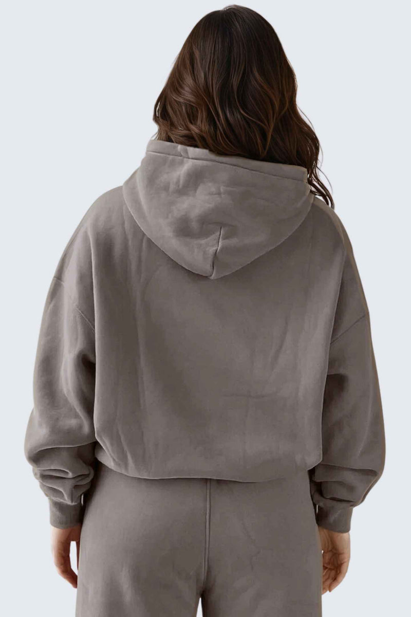WU Moon Dento Sweatshirt Oversize Fleece + Hoodie - Camel