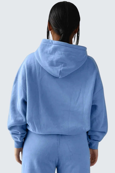 WU Moon Dento Sweatshirt Oversize Fleece + Hoodie - Ocean