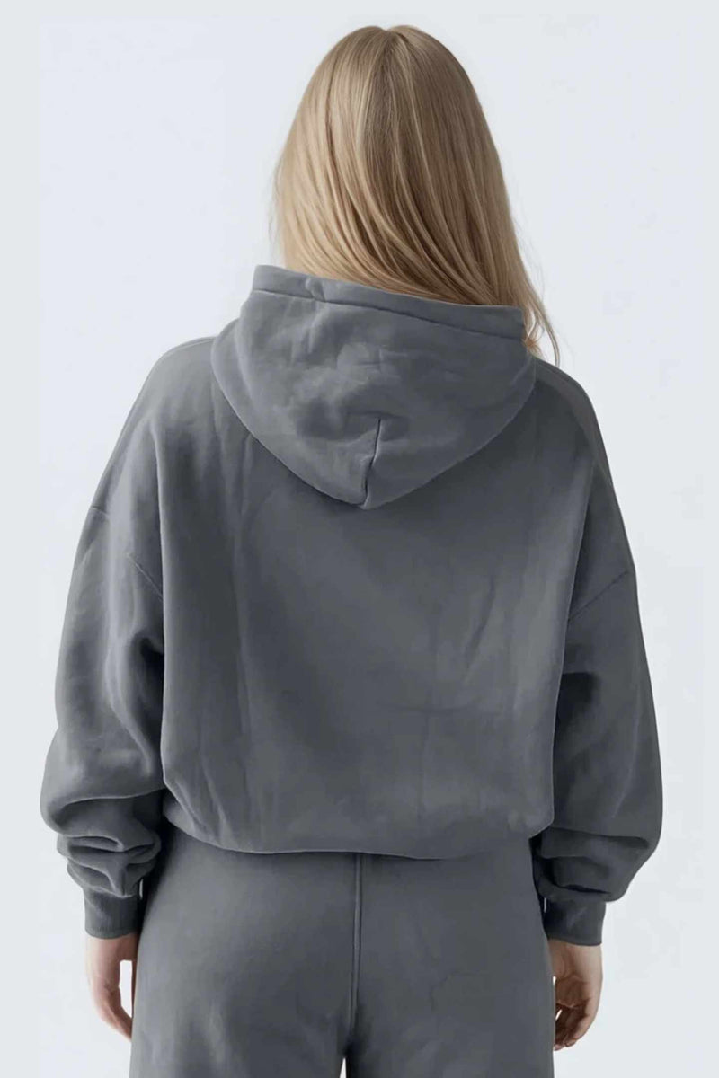 WU Moon Dento Sweatshirt Oversize Fleece + Hoodie - Stone