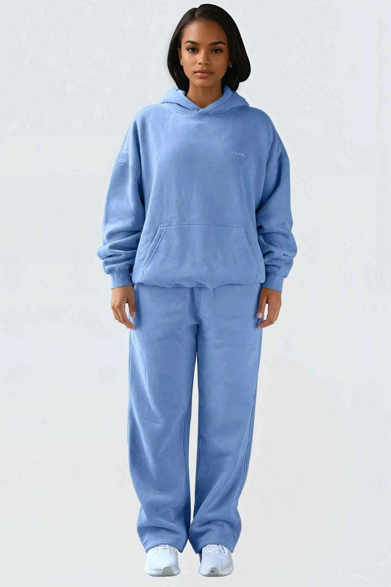 WU Moon Dento Sweatshirt Oversize Fleece + Hoodie - Ocean