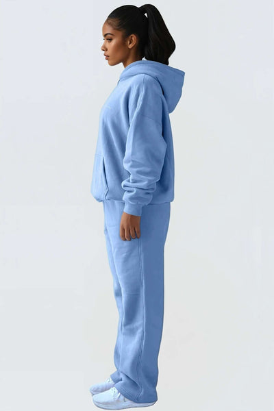 WU Moon Dento Sweatshirt Oversize Fleece + Hoodie - Ocean