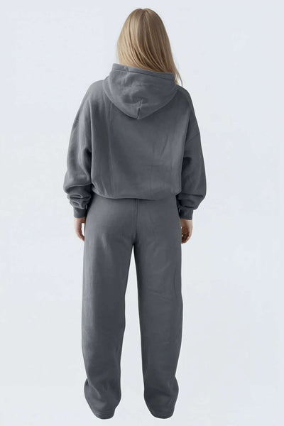 WU Moon Dento Sweatshirt Oversize Fleece + Hoodie - Stone