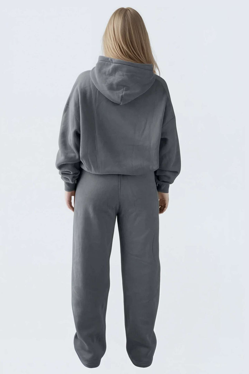 WU Moon Dento Sweatshirt Oversize Fleece + Hoodie - Stone