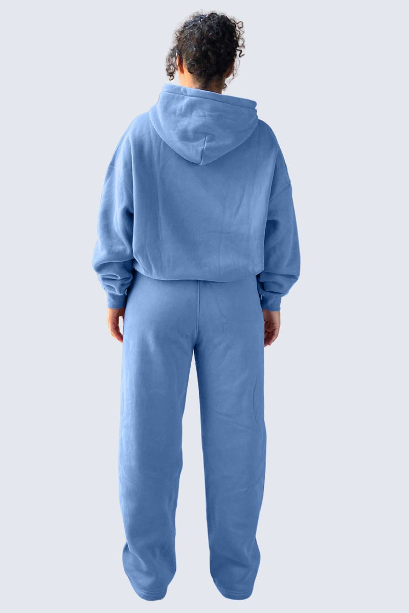 U Moon Sweatpants Relaxed Open Fleece - Ocean