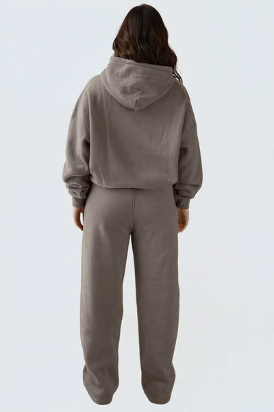 WU Moon Dento Sweatshirt Oversize Fleece + Hoodie - Camel