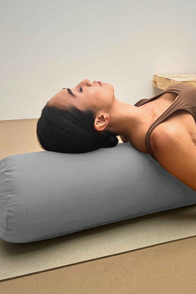 Cotton Yoga Bolster – Round - Stone