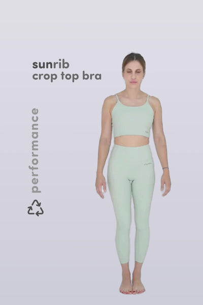 W Sun Rib Crop Top Bra - Peacock Light