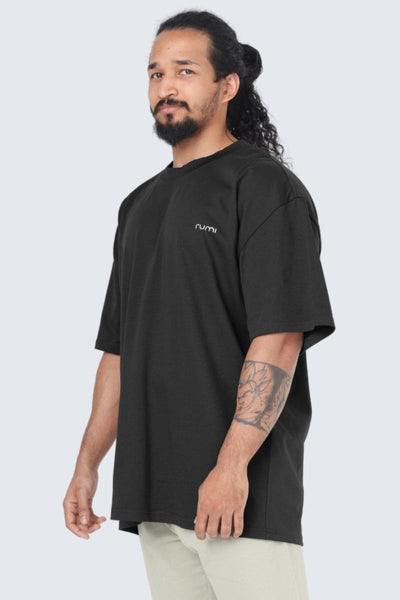 Rumi Earth - M Moon Tee Oversized Heavy - Black - R521600BKS - Tops