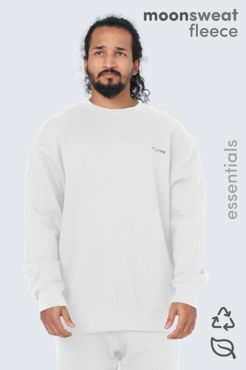 Rumi Earth - MU Moon Sweatshirt Fleece - Snow - R515005SWP - M - Tops