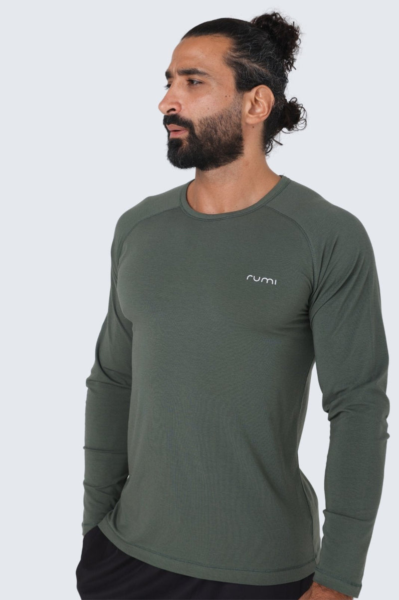 Rumi Earth - MU Move Tee Long Sleeve - Olive Deep - R521515DOP - M - Tops