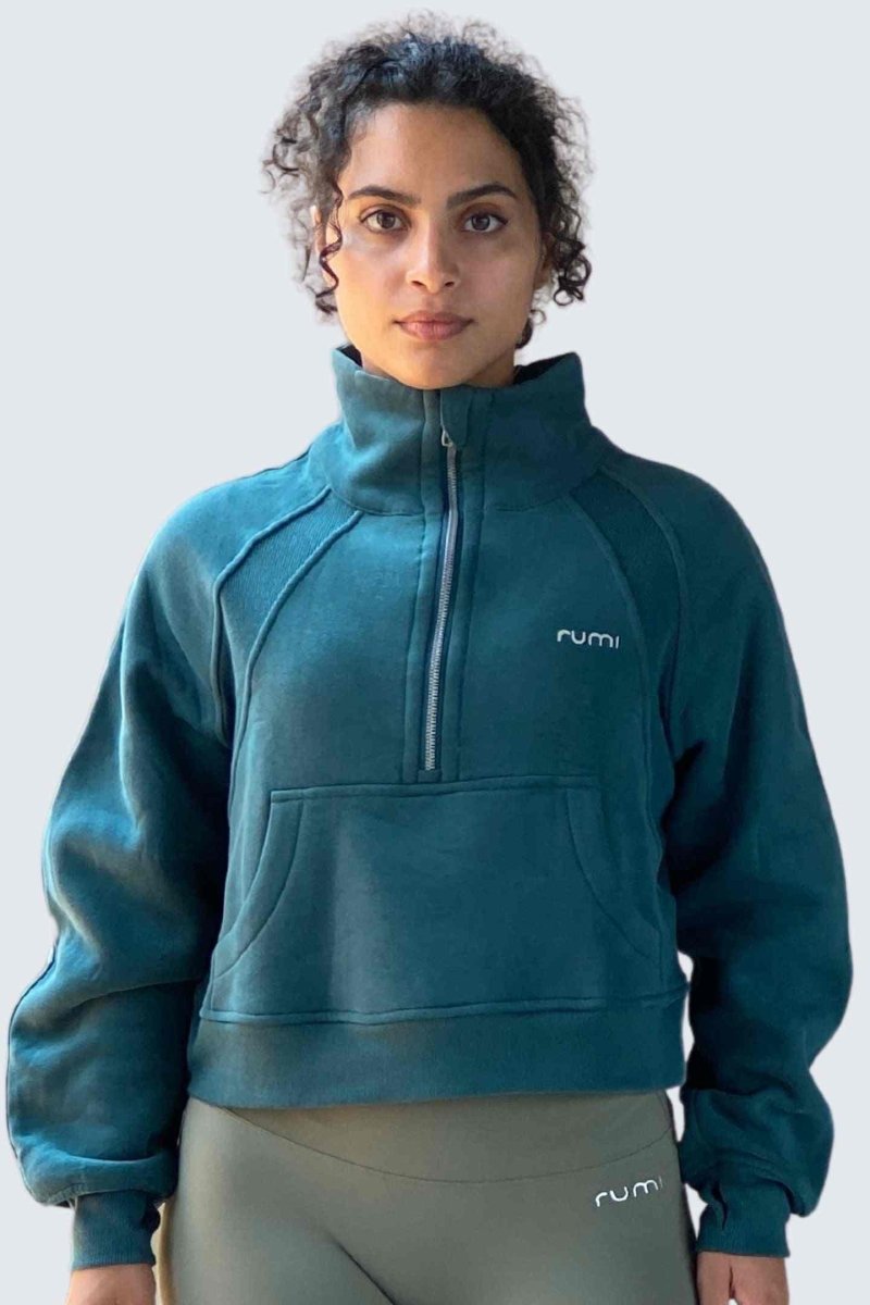 Rumi Earth - W MoonSweat Shirt Mock Oversized - Teal Deep - R113251DTP - Tops