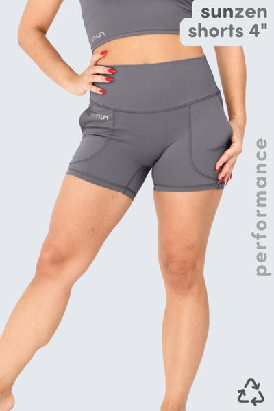 Rumi Earth - W Sun Zen Shorts 4” + Pockets - Seal Gray - R124443SGP - Bottoms