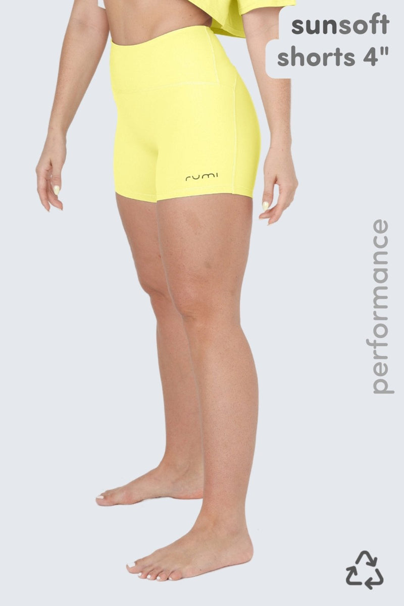 Rumi Earth - W SunSoft Flow Shorts 4" - Sunlight Glow - R124125SWP - Bottoms