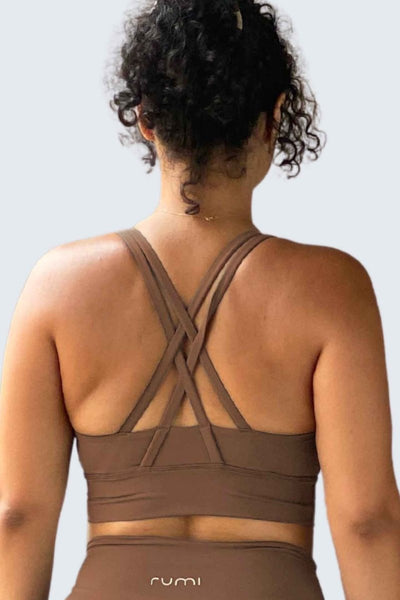 Rumi Earth - W SunSoft Stringy Crop Top Bra - Cocoa - R128230CAP - Bras