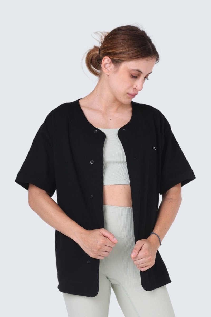 Rumi Earth - WU Moon Wrap Shirt - Black - R517000BKS - Tops