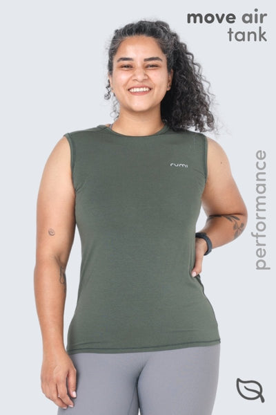 Rumi Earth - WU Move Tank - Olive Deep - R531310ODP - Tops